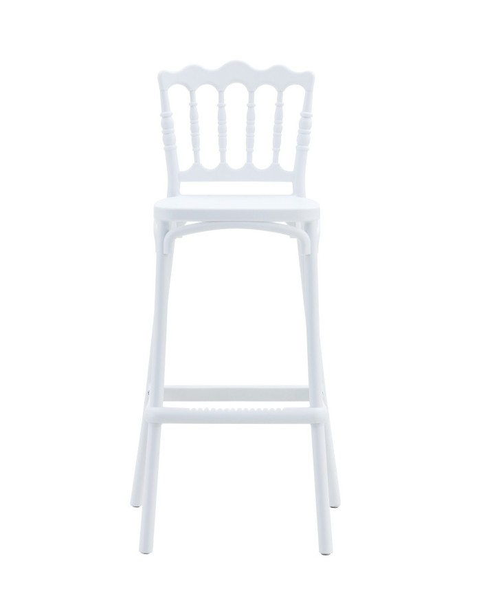 Taburete WEDDING, tratamiento anti UV, polipropileno blanco
