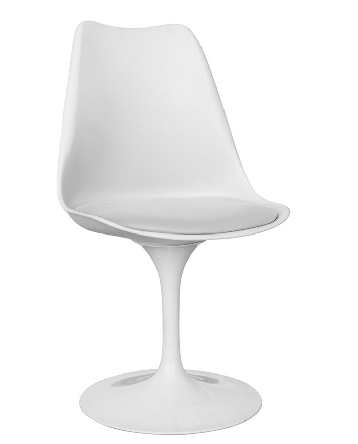 Silla TUL MT, metal, polipropileno blanco, cojín blanco