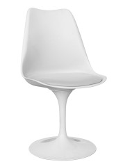 Silla TUL MT, metal, polipropileno blanco, cojín blanco