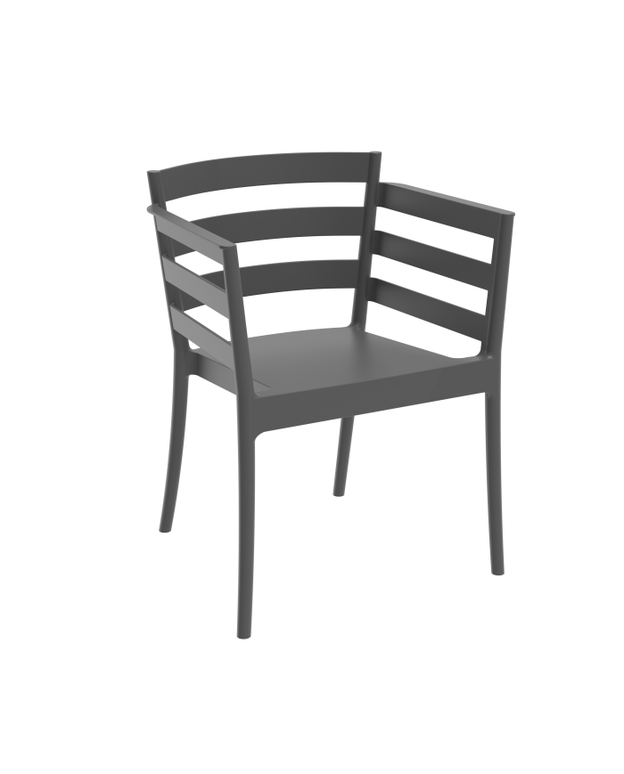 Sillón SALERNO, apilable, polipropileno antracita