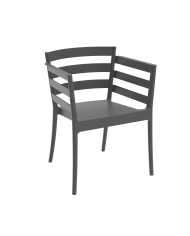 Sillón SALERNO, apilable, polipropileno antracita