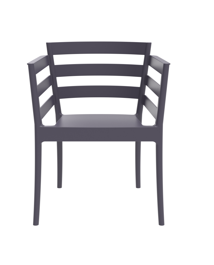 Sillón SALERNO, apilable, polipropileno antracita