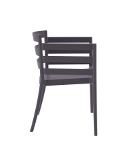 Sillón SALERNO, apilable, polipropileno antracita