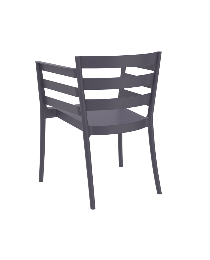 Sillón SALERNO, apilable, polipropileno antracita