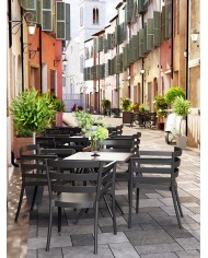 Sillón SALERNO, apilable, polipropileno antracita