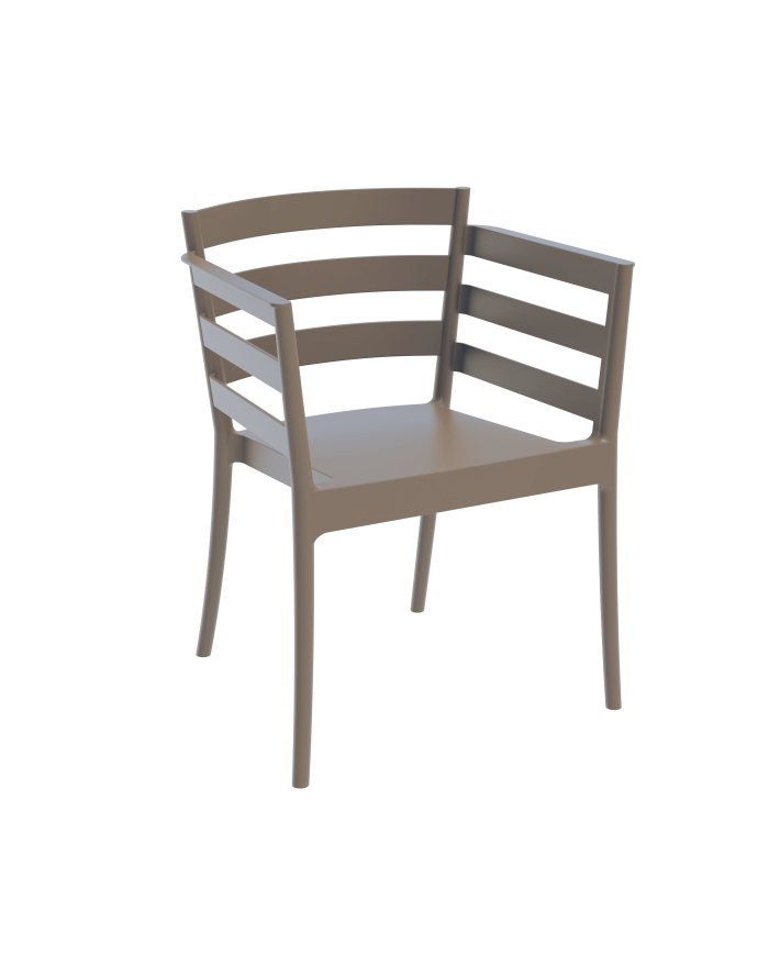 Sillón SALERNO, apilable, polipropileno marrón light