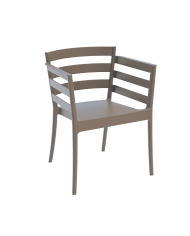 Sillón SALERNO, apilable, polipropileno marrón light