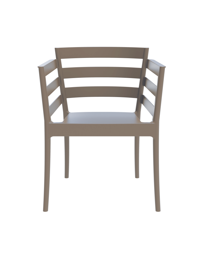 Sillón SALERNO, apilable, polipropileno marrón light