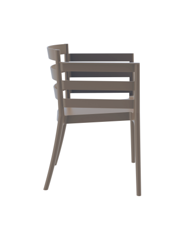 Sillón SALERNO, apilable, polipropileno marrón light