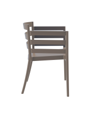 Sillón SALERNO, apilable, polipropileno marrón light