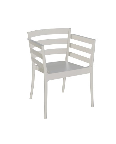 Sillón SALERNO, apilable, polipropileno gris pálido