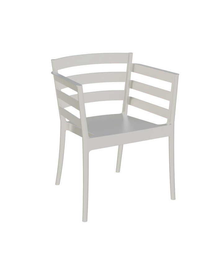 Sillón SALERNO, apilable, polipropileno gris pálido