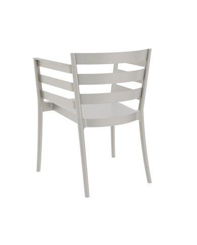 Sillón SALERNO, apilable, polipropileno gris pálido