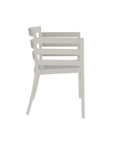 Sillón SALERNO, apilable, polipropileno gris pálido