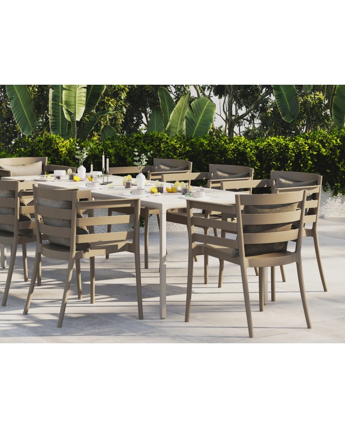 Sillón SALERNO, apilable, polipropileno gris pálido