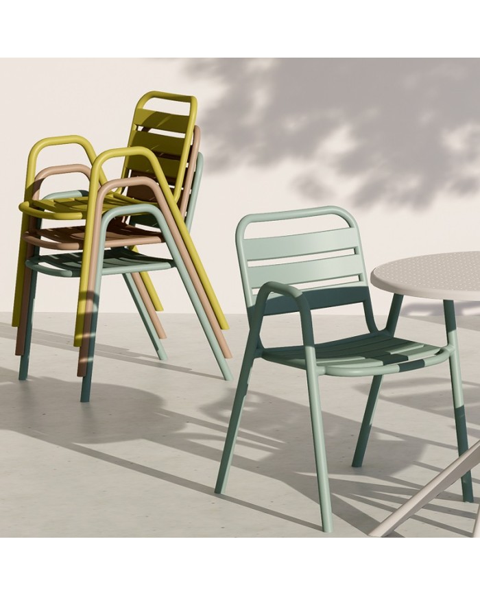 Sillón TROPICANA, apilable, polipropileno gris pálido