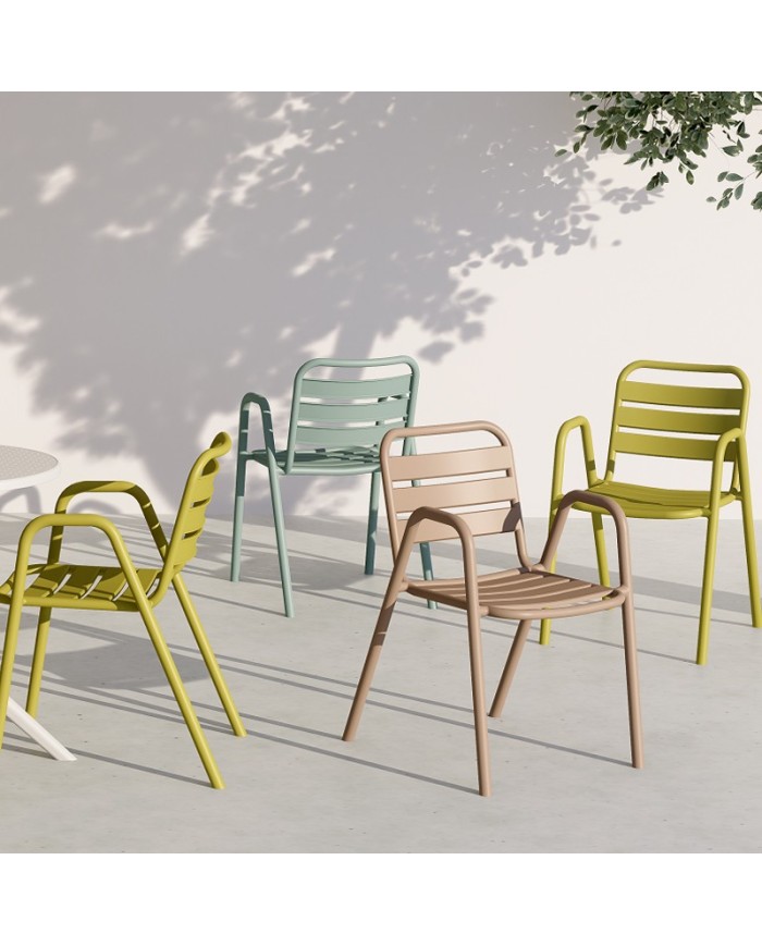 Sillón TROPICANA, apilable, polipropileno gris pálido