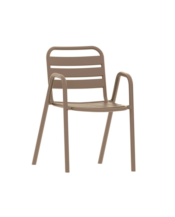 Sillón TROPICANA, apilable, polipropileno marrón light