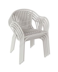 Sillón AMALFI, apilable, polipropileno gris pálido