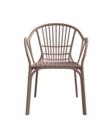 Sillón AMALFI, apilable, polipropileno marrón light