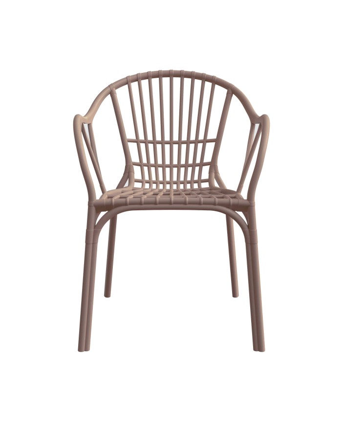 Sillón AMALFI, apilable, polipropileno marrón light