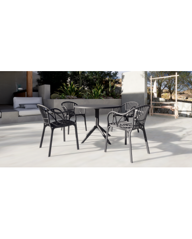 Sillón AMALFI, apilable, polipropileno antracita