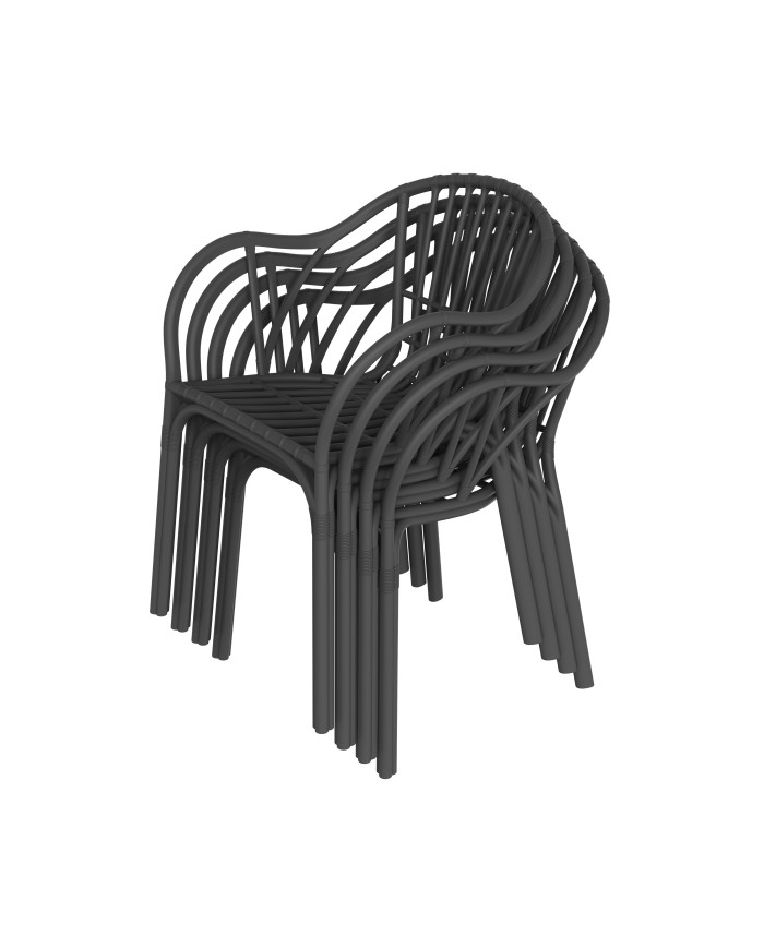Sillón AMALFI, apilable, polipropileno antracita