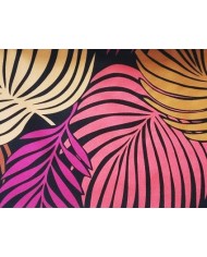 Taburete HORUS NEW, metal, tapizado velvet amarillo con trasera floral a juego