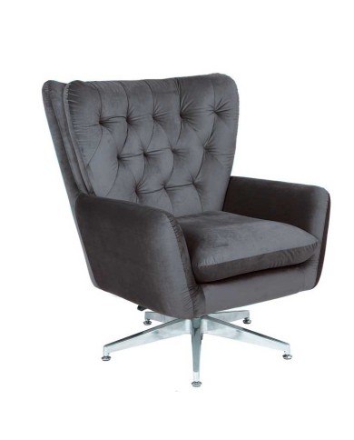 Sillón BÉCQUER, giratorio, regulable, tapizado velvet gris