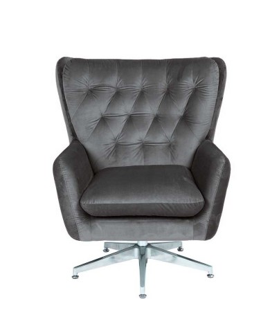 Sillón BÉCQUER, giratorio, regulable, tapizado velvet gris