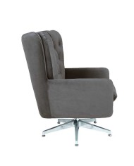 Sillón BÉCQUER, giratorio, regulable, tapizado velvet gris
