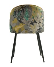 Silla PALM YELLOW, metal, tapizado velvet amarillo con trasera palm