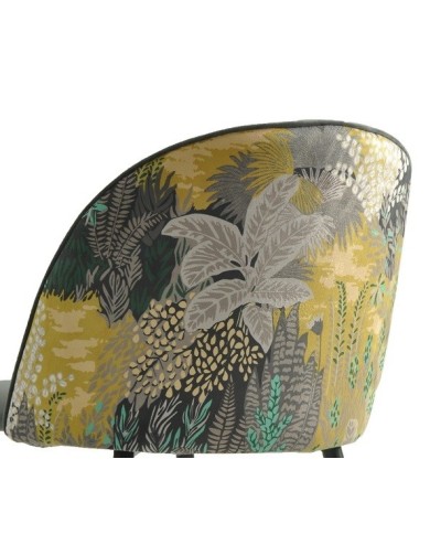 Silla PALM SKY BLUE, metal, tapizado velvet azul con trasera palm