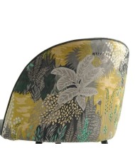 Silla PALM SKY BLUE, metal, tapizado velvet azul con trasera palm