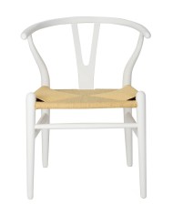 Silla WISH, madera de haya, blanca, fibra trenzada