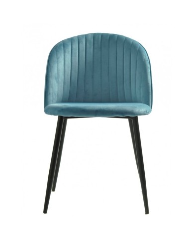 Silla CARNAVAL SKY BLUE, metal, tapizado velvet azul con trasera carnaval