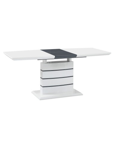 Mesa CHAMBERY, extensible, lacada blanca, 140 ~ 180 x 80 cms