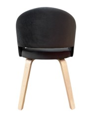 Sillón VISEU, contrachapado de madera de hevea, natural, velvet gris oscuro