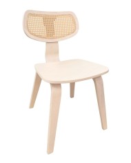 Silla CORBEL, contrachapado de madera de hevea, rejilla, acabado natural