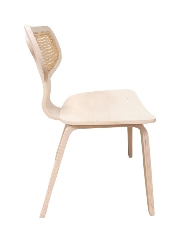 Silla CORBEL, contrachapado de madera de hevea, rejilla, acabado natural