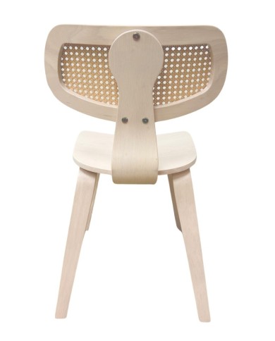 Silla CORBEL, contrachapado de madera de hevea, rejilla, acabado natural