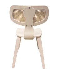 Silla CORBEL, contrachapado de madera de hevea, rejilla, acabado natural