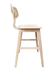 Taburete CORBEL, madera de hevea, rejilla, acabado natural