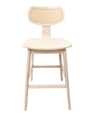 Taburete CORBEL, madera de hevea, rejilla, acabado natural