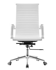 Sillón de oficina OLIVER, alto, regulación de altura, basculante profundo, similpiel blanca