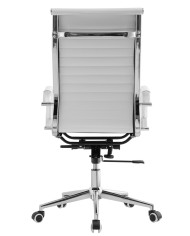 Sillón de oficina OLIVER, alto, regulación de altura, basculante profundo, similpiel blanca