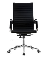 Sillón de oficina OLIVER, alto, regulación de altura, basculante profundo, similpiel negra