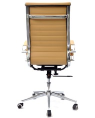 Sillón de oficina OLIVER, alto, regulación de altura, basculante profundo, similpiel marrón claro