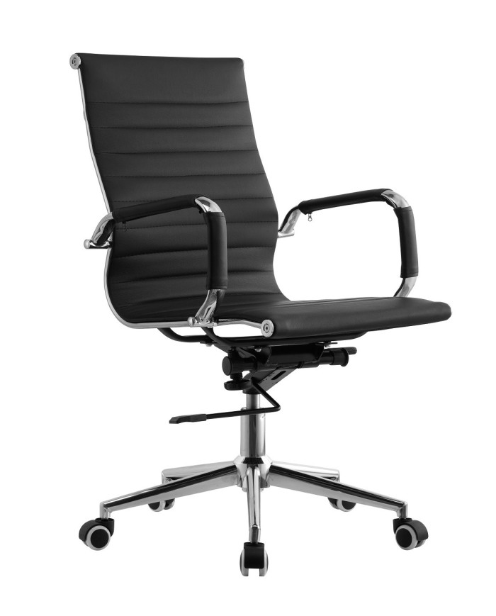 Sillón de oficina OLIVER, giratorio, regulación de altura, basculante profundo, similpiel negra