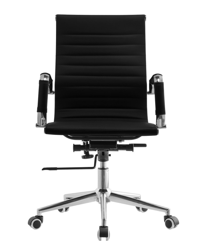 Sillón de oficina OLIVER, giratorio, regulación de altura, basculante profundo, similpiel negra